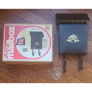 Fulton LION HORSE Mailbox Model 1000 VERTICAL Black Enamel Finish Wall Mount NOS